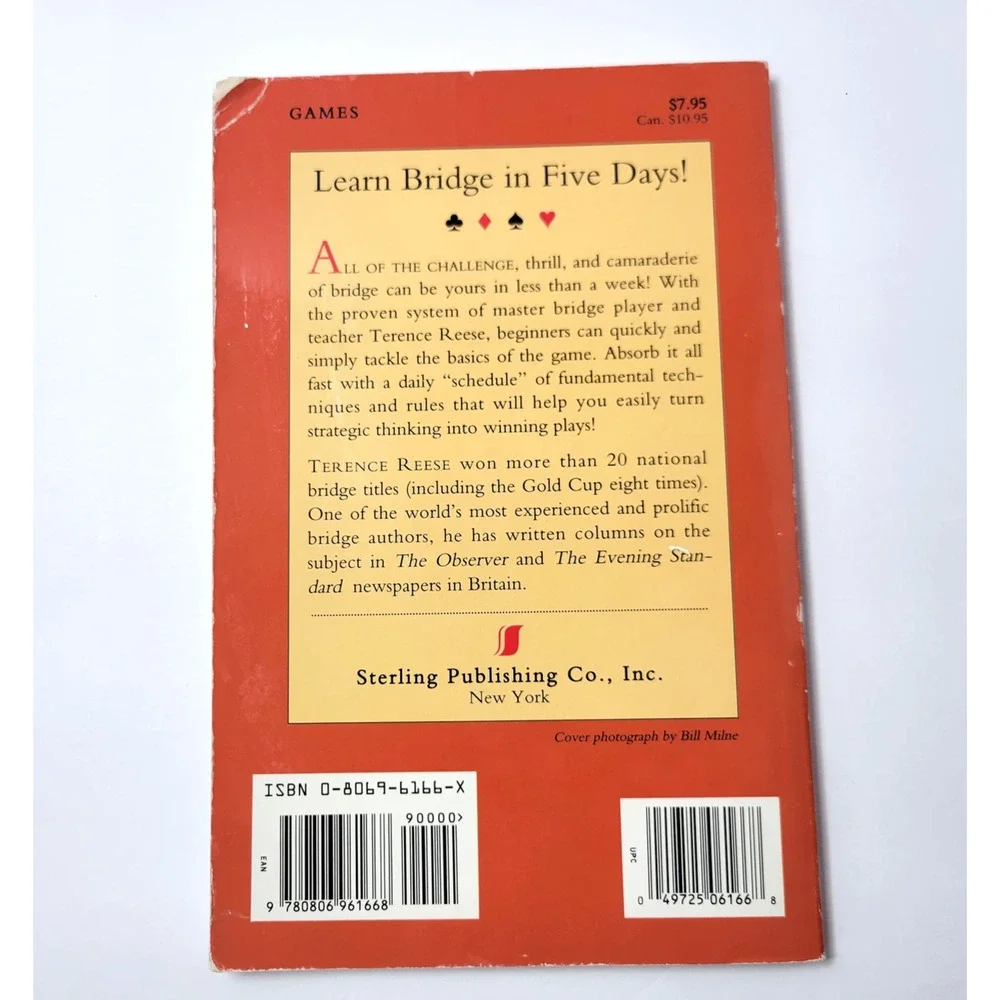 Learn Bridge In Five Days Terence Reese Card Game‎ Instruction Paperback Book